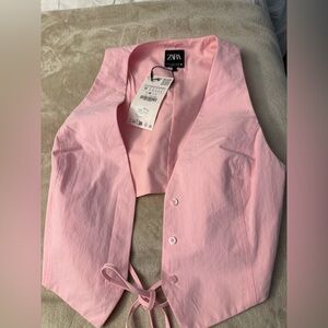 Zara Light Pink BACK CUT OUT VEST TOP